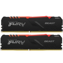 Kingston Fury Beast RGB 16GB (2x8GB) DDR4 3200MHz CL17 Siyah Gaming Ram (Bellek)